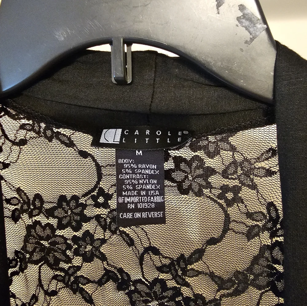 Brand new w/o tags black Sexy lace sweater by Carole Little size medium - Picture 2 of 3